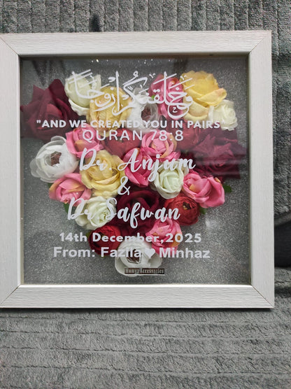 Floral Nikah Blessings Box Frame