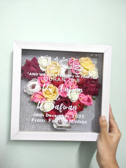 Floral Nikah Blessings Box Frame
