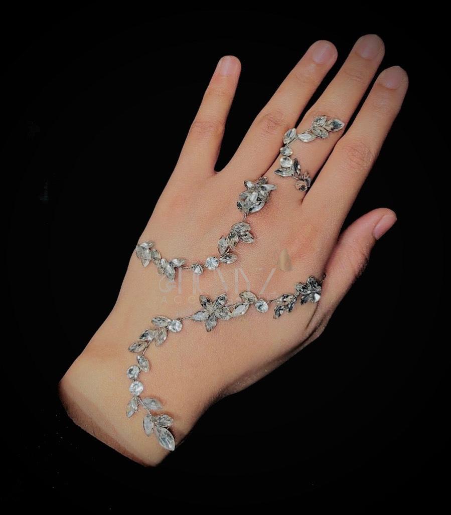 Luxe Crystal Vine Hand jewellery